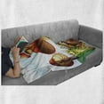 thumbnail image 6 of Frog Soft Flannel Fleece Blanket, Cartoon Illustration of Funny Animal near a Mushroom House in Fantasy Fairytale Forest, Cozy Plush for Indoor and Outdoor Use, 50" x 60", Multicolor, by Ambesonne, 6 of 6