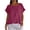 01 Hot Pink, variant on Ruffle Hem Linen Shirts for Women Loose Crewneck Short Sleeve Summer Business Casual Tops Dressy Blouses