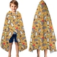 thumbnail image 3 of Cute Hedgehog Apple Mushroom Hooded Bath Towel，60"x35" for Ages 3 To 12 Kids, Quick Dry Lightweight Soft Microfiber Hood Beach Towel Cover Up for Kids, 3 of 7