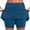 Blue, variant on Timegard Workout Shorts Women 2 in 1 Plus Size Casual Running Skirt Shorts Mid Waist Solid Color Shorts