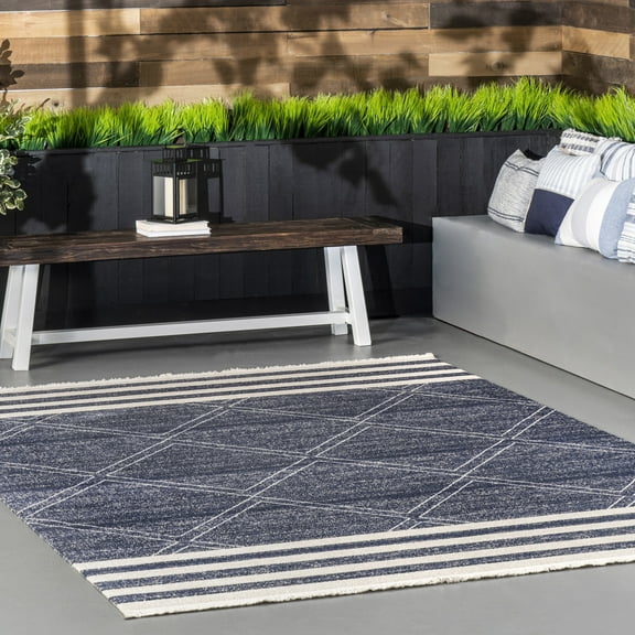 nuLOOM Roberge Coastal Indoor/Outdoor Area Rug, 3' x 5', Roberge Navy