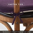 thumbnail image 3 of Elegant Comfort Chair Cushion Covers with Ties and Non Skid Rubber Backing-Thick Memory Foam - Soft Cushion Pad- Rounded Square Seat Cover-16 x 16 Inches- Honeycomb Textured Pattern, Set of 8, Purple, 3 of 4