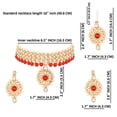 thumbnail image 2 of Efulgenz Indian Jewelry Choker Crystal Floral Faux Pearl Floral Necklace Earrings Maang Tikka Bollywood Wedding Bridal Jewelry Set,, 2 of 5