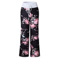 thumbnail image 5 of Uhndy Womens Comfy Stretch Floral Print Drawstring Wide Leg Lounge Pants, 5 of 6