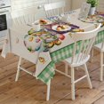 thumbnail image 4 of Easter Rectangle Tablecloth, Green Gnomes Eggs Flowers Purple Truck Plaid Waterproof & StainResistant Tablecloth, Washable Oil-proof Table Cover for Dining/Party/Wedding/Camping/Buffet 60x120 In, 4 of 9