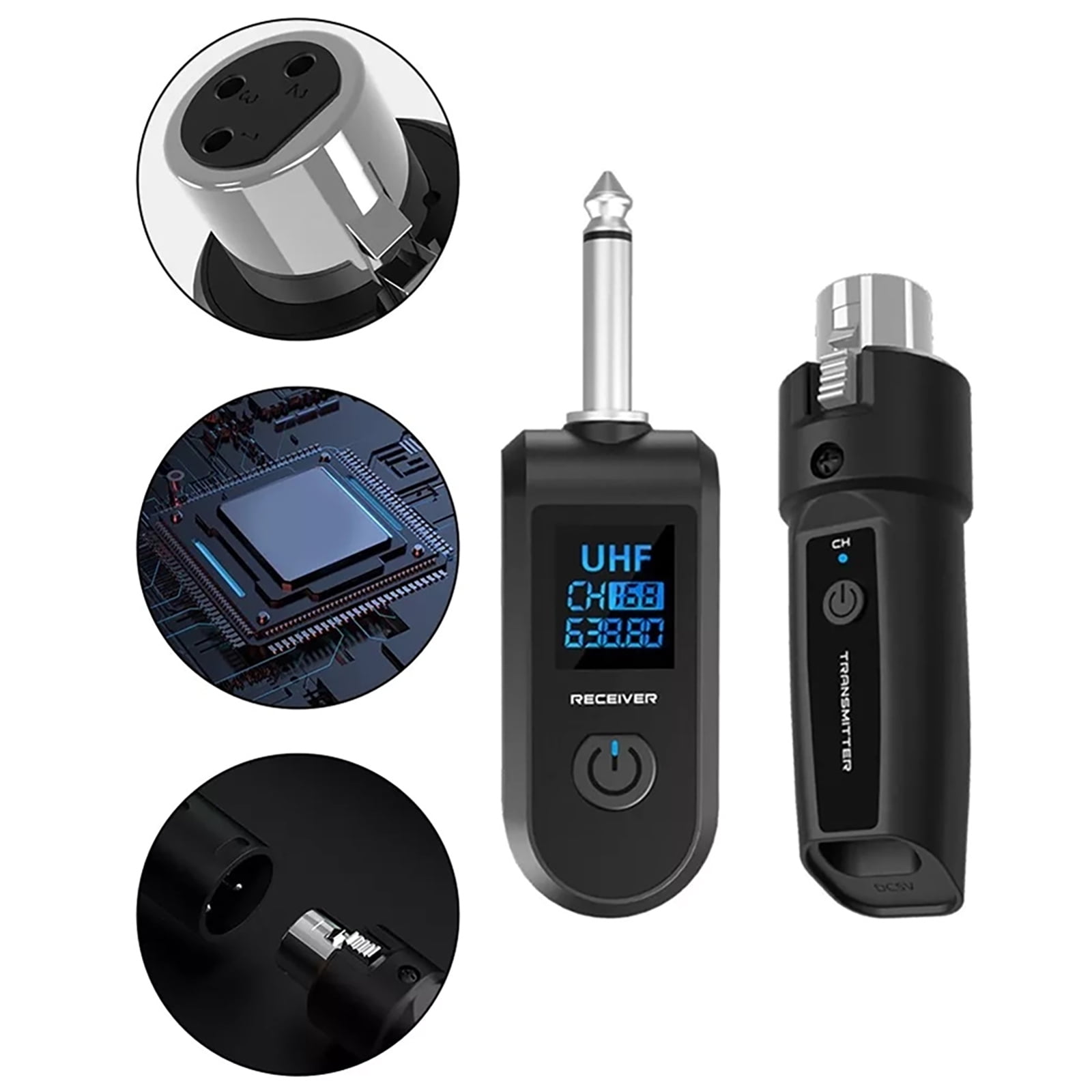 TAPDRA Wireless Guitar XLR Mic System for Professional Audio Mixing - 20 Channels, -88dB Sensitivity, ABS Material