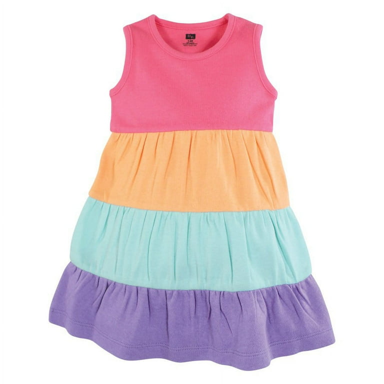 Hudson Baby Girl Cotton Dresses Rainbow Stripe 0 3 Months