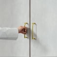 thumbnail image 2 of Goo-Ki Brushed Gold Cabinet Pulls with 3'' Hole Centers, Modern Style Zinc Alloy Cabinet Handles for Dresser,Wardrobe,Cupboard- 6 Pack, 2 of 5