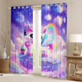 thumbnail image 2 of Homewish Colorful Unicorn Black Out Curtains,Cute Cartoon Animal Curtains Pack of 2 (42x63 Each),Dreamy Fairy Tale Bedroom Curtains For Girls,Microfiber Bedroom Decor, 2 of 6