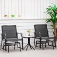 thumbnail image 2 of Outsunny 3 Piece Patio Rocking Chair Set Outdoor Glider Set w/ Glass Table, 2 of 10