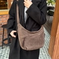 thumbnail image 3 of HUISZJ Faux Suede Crossbody Bag, Retro Dumpling Bag, Large Capacity Crossbody Bag for Women Work Travel Commute (Coffee), 3 of 10