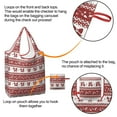 thumbnail image 4 of 5 Pack Foldable Shopping Bag,Red Christmas Knitted Pattern Reusable Grocery Bags with Pockets,Large Reusable Tote Bags with Handles Waterproof & Lightweight, 4 of 6