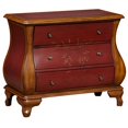 thumbnail image 1 of Oxblood Red Two-Tone Wooden Bombay 3 Drawer Chest, 1 of 8
