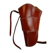 Leather Holster Long Barrel OWB Revolver Pistol Fit Smooth Red - Left Hand