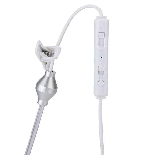 Auricular antirradiación de 3,5 mm con tubo de aire y carrete unilateral, minimicrófono incorporado