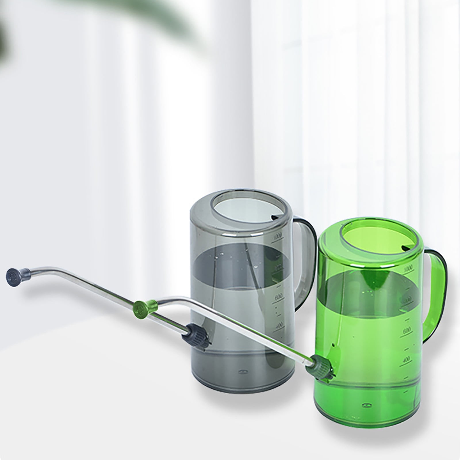 JilgTeok 4 Packs 1L Long Spout Watering Can for Plants Plastic Garden Watering Bottle for Indoor & Outdoor Flowers, Lightweight Handheld Watering Pot for Houseplants