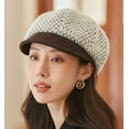 thumbnail image 4 of CoCopeaunt Women Knitted Newsboy Caps Casual Cozy Plush Visor Beret Hat Retro Warm Vintage Cabbie Hat for Ladies Girls, 4 of 6
