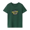thumbnail image 1 of Camiseta de verano con cuello redondo para mujer, para mochilero, trabajo, uso diario, regalo para mujer Verde, 1 of 7