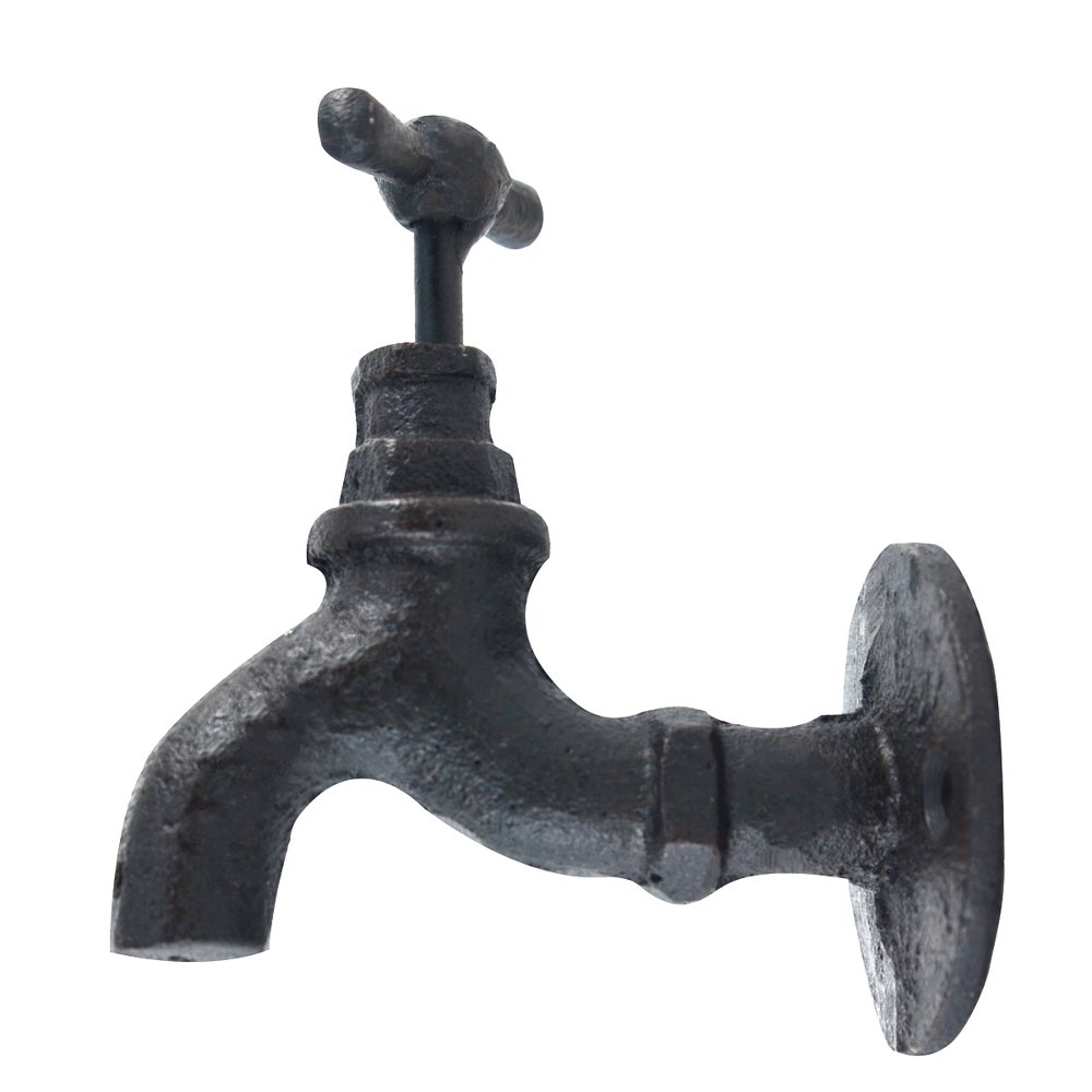 Spigot Handle Knob Shape Hook Metal Wall Mount Outdoor Water Faucet