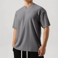 thumbnail image 2 of cfhntfmh Summer Shirts for Men Soft Ribbed V Neck Solid Color Basic T-Shirts Casual Comfy Short Sleeve Work Tee Shirts, 2 of 4
