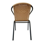 RTC Group Furniture Stackable Rattan Dining Chair, Set of 4 for Indoor/Outdoor Patio Restaurant, Porch, Backyard Beige