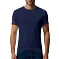 thumbnail image 2 of HOMADLES Mens T-shirt Crewneck Ice Silk Mesh Muscle Thin Pullover Short Sleeve Short Sleeve Navy 4XL, 2 of 9