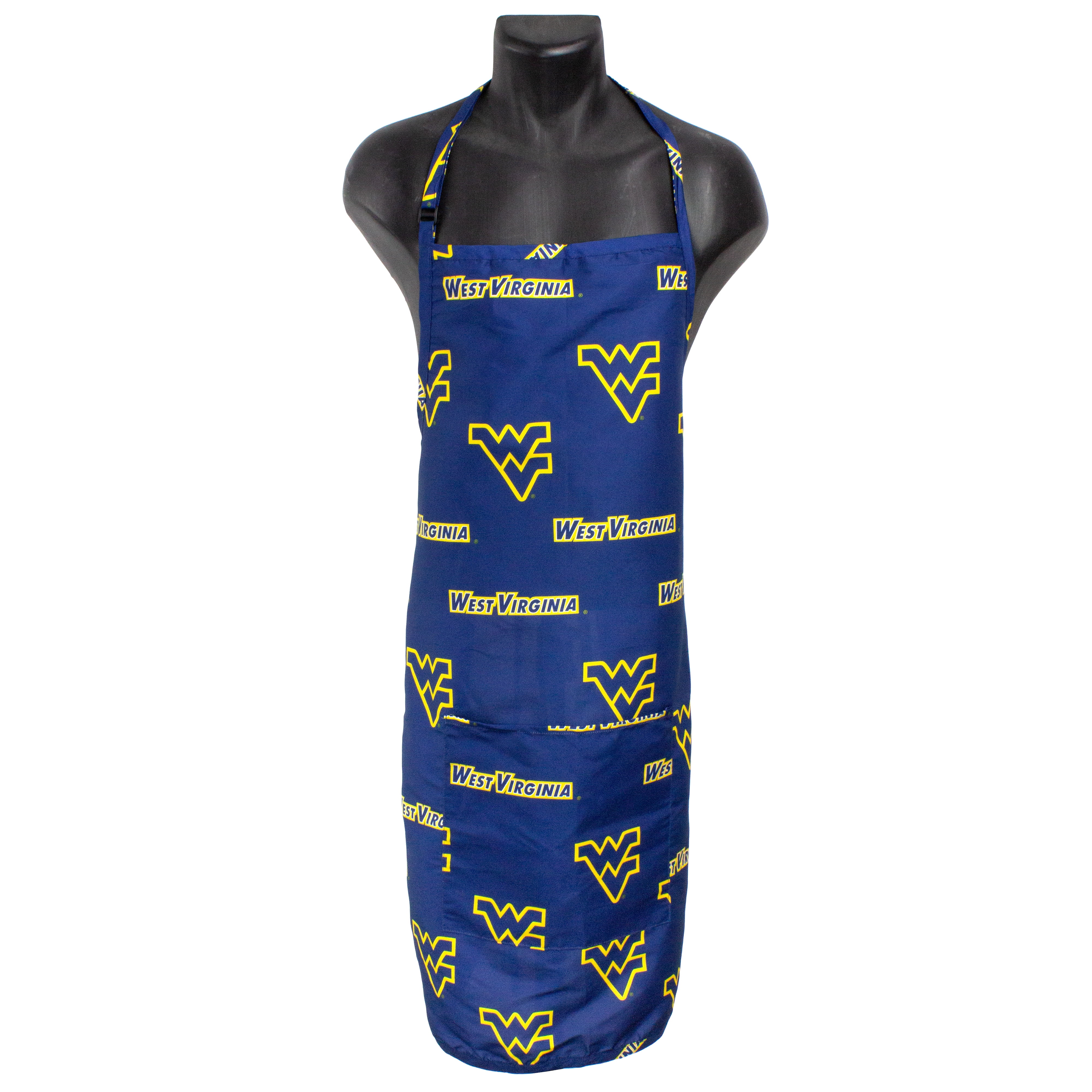 West Virginia Mountaineers Tailgating or Grilling Apron With 9" Pocket, Fully Adjustable