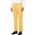 thumbnail image 4 of INSPIRE CHIC Polka Dots Printed Dress Pants for Men's Regular Fit Formal Trousers 30 Yellow, 4 of 6