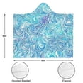 thumbnail image 3 of Wearable Blanket,Blue White Tie Dye Wave Pattern Hooded Wearable Flannel Blanket for Adults & Teens,Winter Poncho Shawl Wrap Cape Cozy Anti-Pill,50"x60", 3 of 5
