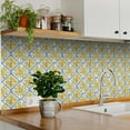 thumbnail image 2 of Mi Alma Light Green Yellow Vintage Flower Peel & Stick Vinyl Backsplash Tiles 5x5, 24 pcs, 2 of 11