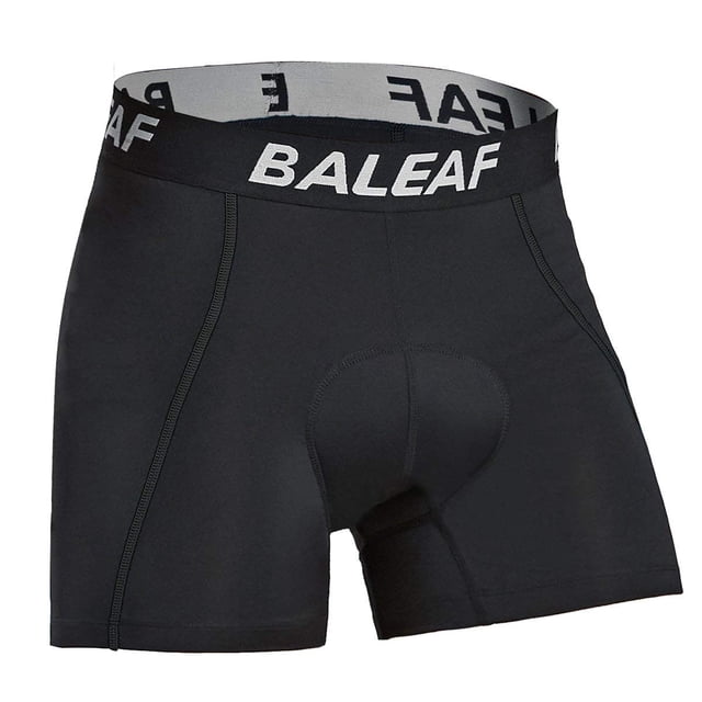 BALEAF Pantalones cortos de bicicleta acolchados 3D para hombre Ropa interior de ciclismo Ciclismo de montaña Bicicleta MTB Calzoncillos para hombres Negro L