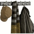 thumbnail image 2 of Franklin Brass 27 in. Rail with 6 Heavy Duty Coat and Hat Hooks in Bark and Satin Nickel, 2 of 11