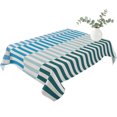 thumbnail image 2 of Colorful Stripe Table Cloth Waterproof Tablecloths, Modern Teal Blue Green Vertical Striped Tablecloth Dining Table Cover for Kitchen Party Tabletop Outdoor, Rectangle Tablecloth 52x70 Inch, 2 of 9