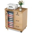 thumbnail image 1 of Gurkitsy Archivero Organizador, Mueble para Impresora, Archivador Dom&eacute;stico con Cerraduras, Ruedas y Estantes de Almacenamiento Abiertos, Archivador de 3 Cajones para Hogar, Oficina, Estudi, 1 of 8