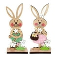 thumbnail image 3 of CoreLiving Wooden Bunny Standing Tabletop Ornament Rustic Easter Rabbit Sign Spring Farmhouse Home Decor Table Centerpiece for Mantel or Office, 3 of 9