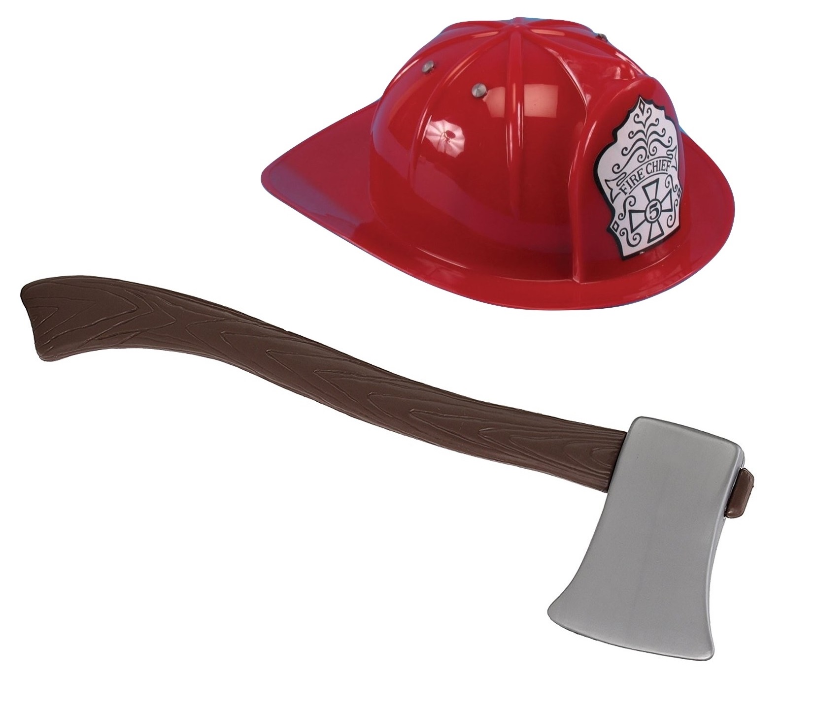 Simulation Fireman Plastic Hatchet Axe Firefighter Hat Cap Kids Cospaly Toy