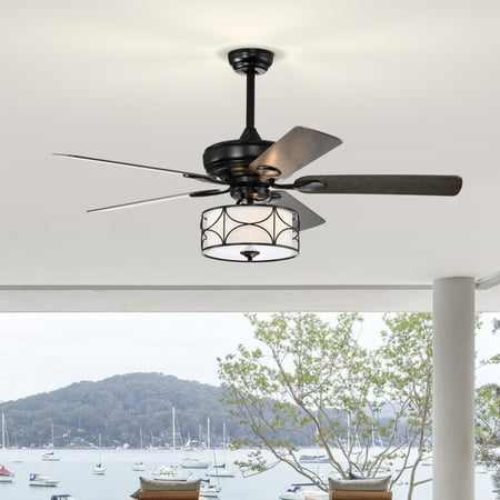 

JDZDESIGN 52 Inch Modern Ceiling Fan with Dual Finish Reversible Blades Fandelier for Living Room Dining Room Bedroom Family Room Matte Black