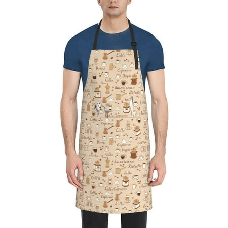 

Picia Coffee Time Waterproof Apron for Unisex Adult - Adjustable Bib Apron with Pockets Ideal for Cooking Gardening Painting and Household Chores