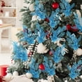 thumbnail image 3 of 12 Pcs 16.2 Inch Artificial Christmas Picks for Christmas Tree Glitters Christmas Picks Sprays with Flowers Berry Leaves Christmas Glitter Berries Stems for Xmas Tree Ornaments (Blue), 3 of 6