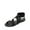 ALL BLACK-ELASTIC, variant on Women Elastic Ankle Strap Flats Sandals Summer Casual Street Flats Sandals Elatica-6 Silver/Pu Size 11