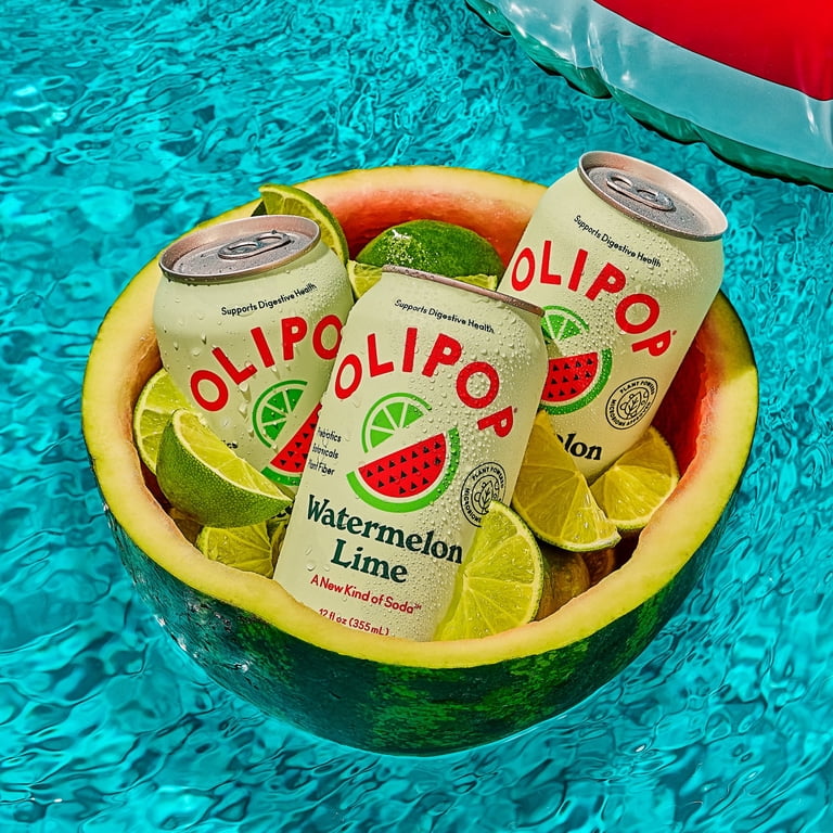 Olipop Watermelon Lime Prebiotic Soda, 12 fl oz, 12 Pack photo 5