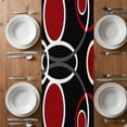 thumbnail image 6 of Black Red Table Runner - 90 Inch Long, Kitchen Dining Table Runner Dresser Scarves, White Circle Geometric Abstract Texture Farmhouse Decor for Coffee Tables Wedding Party Banquet, 6 of 8