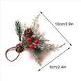 thumbnail image 2 of Juego de 12 Servilleteros Navideños, Servilleteros con Conos de Pino Artificiales, Ramas, Decoración de Bayas Rojas, 2 of 5