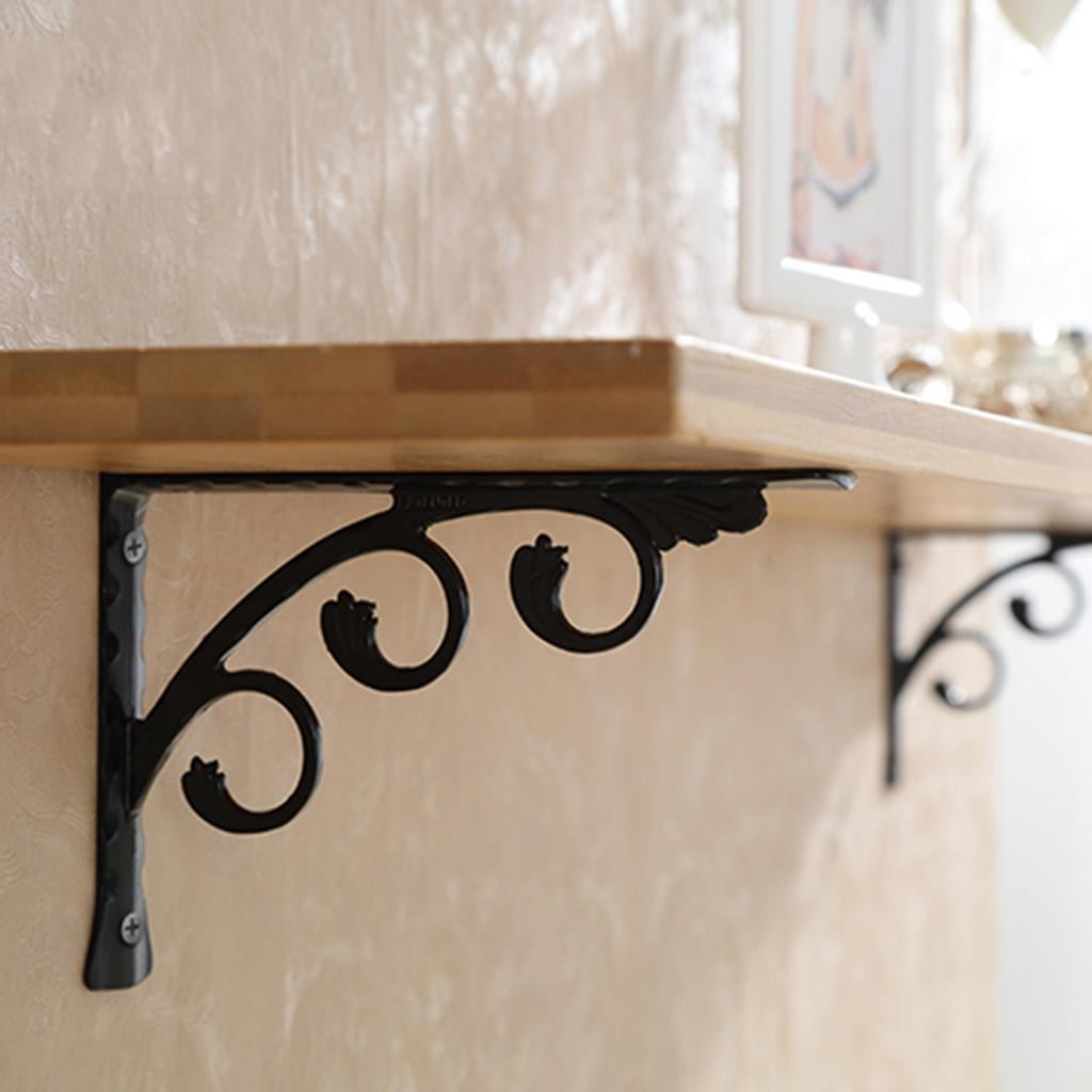 4x European -Shaped Metal Shelf Bracket Wall Hanging Bracket