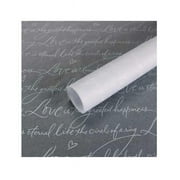 Panda Superstore English Words Translucent Flower White Bouquet Lining Wrapping Paper - 30 Piece
