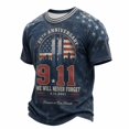 thumbnail image 2 of Xneal 911 25th Anniversary T-Shirt Casual Print Short Sleeve Never Forget 911 Multicolor Shirts for Men Size 2XL, 2 of 5