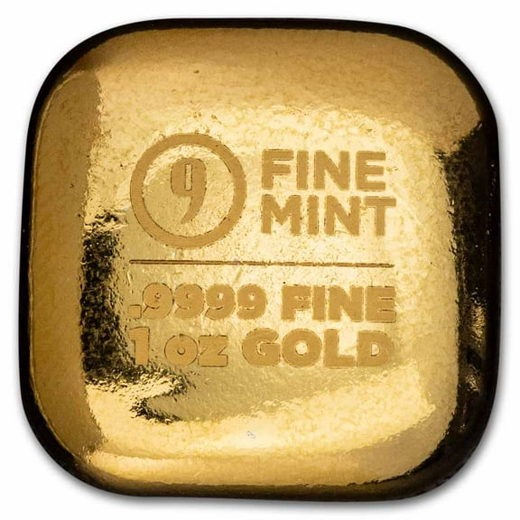 1 oz Gold Bar - 9FM Gold Button