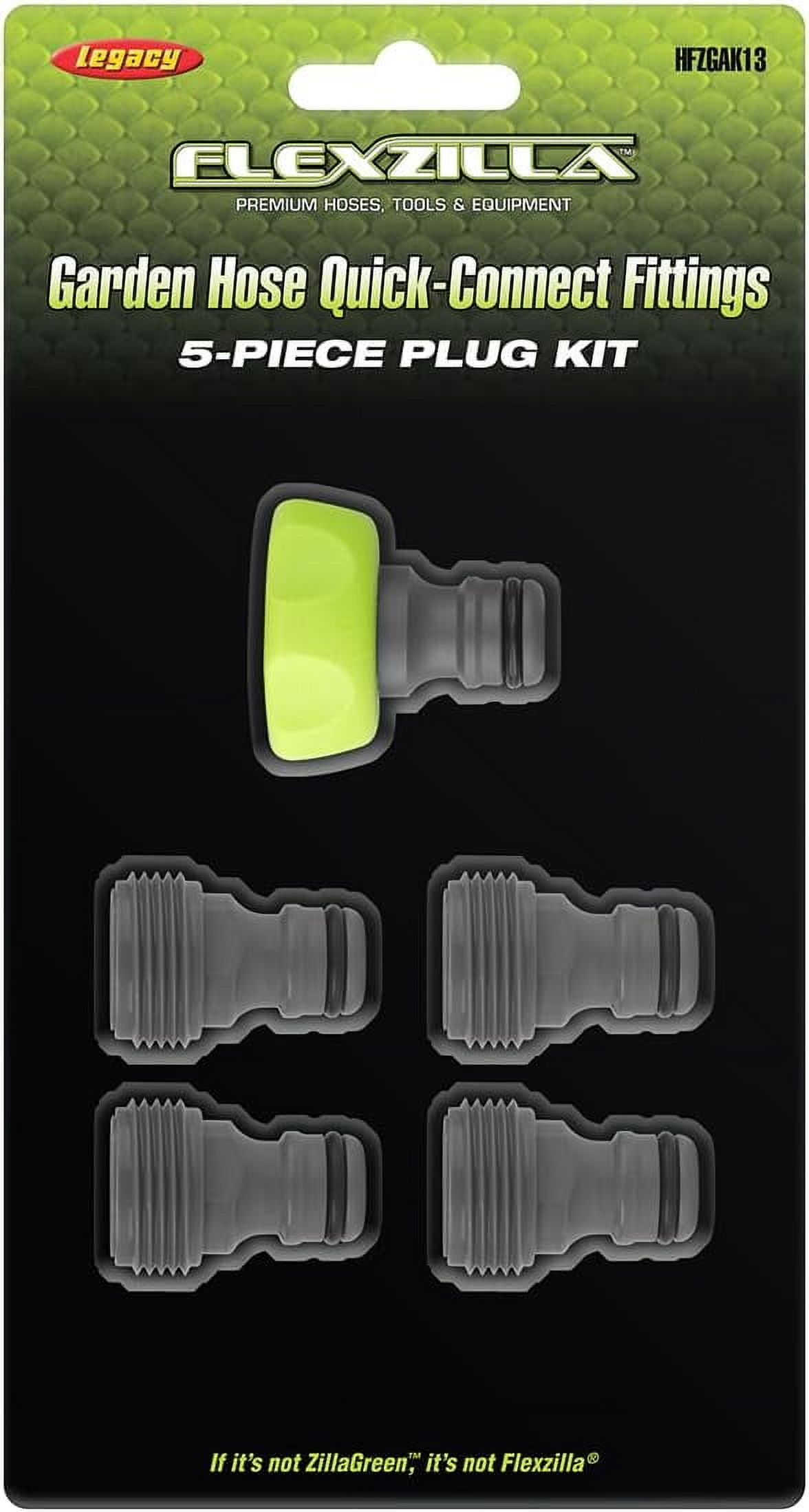 Flexzilla Garden Hose Quick-Connect Fittings, 5-Piece Plug Kit