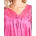 thumbnail image 3 of Casual Nights Women's Fancy Lace Neckline Silky Tricot Nightgown - Fuchsia - XX-Large, 3 of 4