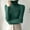 001 Army Green, variant on Women's Ribbed Turtleneck Sweater Long Sleeve Knitted Solid Basic Great Stretchy Slim Fit Tops